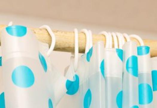 Clear plastic shower curtain