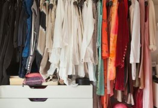 Clean bedroom closet